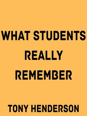 cover image of What Students Really Remember